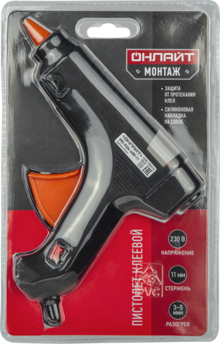 Пистолет клеевой 90 375 OTE-Pk06-40W-11 40Вт 11мм ОНЛАЙТ 90375 фото 3