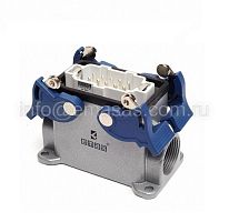 Вилка, 4-фиксатора, боковой ввод, для панели, 10 полюсов, 16А | код EBM10FD14 | EMAS