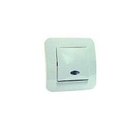 Переключатель проходной 1-кл. СП Lillium N 10А IP20 с подсветкой бел. Makel 55025