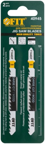 Полотна по дереву, Bimetal, разведенные, шлифованные зубья, 100/74/4 мм (Т144DF), 2 шт | код 40945 | FIT фото 3