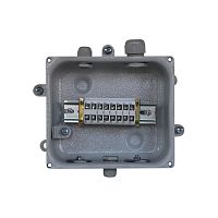 Коробка клеммная КЗНА-08 У2, 8 зажимов, IP54 (заглушка резиновая пирамидка) (ЭТ) | код ET004458 | Электротехник