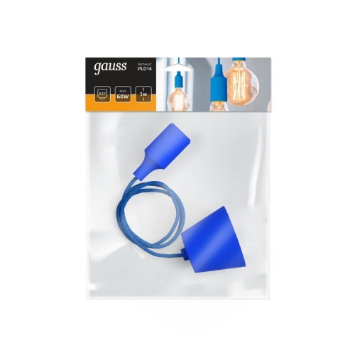 Светильник подвесной под лампу 1хE27 AC 220В Голубой IP20 1000х40х94мм Пластик Decor Gauss | код PL014 | Gauss фото 5