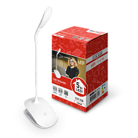 Светильник настольный светодиодный ССП 23Б 5Вт 300Лм на прищепке, сенсор, 3 уровня яркости , USB-каб. БЕЛЫЙ IN HOME | код 4690612036601 | IN HOME
