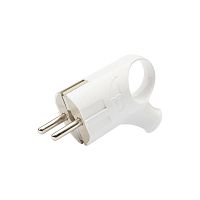 Вилка Евро угловая с з/к 16А с кольцом белая REXANT | код 11-8951| REXANT