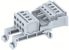 Разъем на 4 полюса штепсельного типа, монтаж на DIN-рейку TS 35, шаг 5,08 мм DPSC5.08WF-4W(G) | код 2302030400 | Elmex