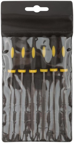 Надфили, прорезиненная ручка, 3х150 мм, 6 шт | код 42172 | FIT фото 4