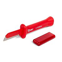 Нож монтерский диэлектрический НМИ-15 Практик (КВТ), с частично изолированным прямым лезвием | код 86567 | КВТ