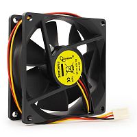 Вентилятор Gembird FANCASE, 80x80x25, втулка, 3 pin, провод 30 см | код FANCASE | Gembird