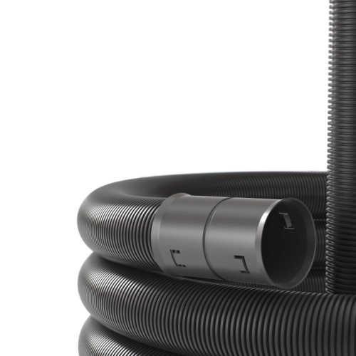 Двустенная труба ПНД гибкая для открытой прокладки д.40мм, SN23, 450Н, УФ, с протяжкой, в бухте 100м, цвет черный | код 151940100 | DKC Двустенная труба ПНД гибкая для открытой прокладки д.40мм, SN23, 450Н, УФ, с протяжкой, в бухте 100м, цвет черный | код 151940100 | DKC