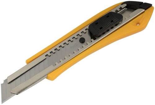 Нож технический 18мм усиленный пластиковый лезвие 15 сегментов FIT 10225 фото 2