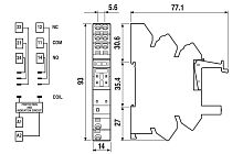 Розетка с безвинтовыми клеммами (пружинный зажим) для реле 41 серии, питание 24В DC, в комплекте пластиковая клипса, опции: LED | код 93527024 | FINDER