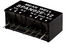 Источник питания DC-DC, 1.7 Вт, вход 36…75В, выход 3.3В/500мА, изоляция 1500В DC, SIP8 21.8х9.2х11.1мм, -40...+90С | код SPAN02C-03 | MeanWell