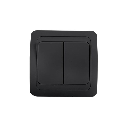 Выключатель двухклавишный CLASSICO черный 2023B IN HOME | код 4690612061085 | IN HOME Выключатель двухклавишный CLASSICO черный 2023B IN HOME | код 4690612061085 | IN HOME