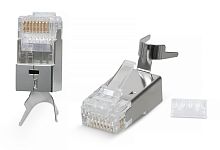 Cabeus 8P8C-SH-C7(1.5)-TWP Коннектор RJ-45(8P8C) под витую пару, категория 6a/7/7a, экранированный, универсальный (для одножильного и многожильного кабеля), для проводников с толщиной по изоляции до 1,50 мм, со вставкой | код 7780c | Cabeus