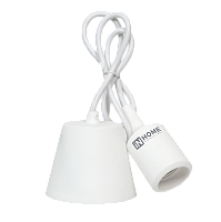 Патрон Е27 силиконовый со шнуром 1м белый IN HOME | код 4690612008684 | IN HOME