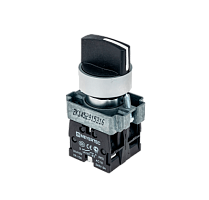 Переключатель, короткая ручка, черный, 3 полож. 2NO, возвр.-фикс.-возвр, мет. MTB2-BDZ135 | код 58187 | MEYERTEC