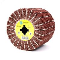 Валик Д120x100x19+4 паза, шлифовальная ткань + нетканый материал с абразивом P80 Coarse по дереву для щеточных шлиф машин (6-066) | код PLM.RB12010019CWP80 | OSBORN