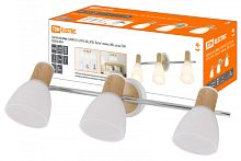 Светильник Спот, 3х40Вт, Е14, 230 В, 50 Гц, IP20, Бутон, планка, ЭКО, сосна, TDM | код SQ0356-0004 | TDM