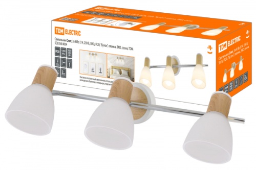 Светильник Спот, 3х40Вт, Е14, 230 В, 50 Гц, IP20, Бутон, планка, ЭКО, сосна, TDM | код SQ0356-0004 | TDM Светильник Спот, 3х40Вт, Е14, 230 В, 50 Гц, IP20, Бутон, планка, ЭКО, сосна, TDM | код SQ0356-0004 | TDM
