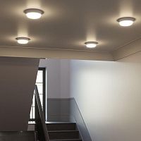 Светильник светодиодный ЖКХ Elementary D155х52 15Вт 1100лм 4000К 160-260В IP65 круг бел. с микровол. сенсором | код 126411215-S | Gauss