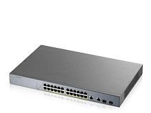 Коммутатор Zyxel GS1350-26HP-EU0101F (L2) 24x1Гбит/с 2xКомбо(1000BASE-T/SFP) 24PoE+ 375W управляемый | код 1168873 | Zyxel