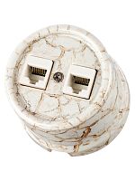 Розетка двойная компьютерная RJ45 мраморная «Болонь» TDM | код SQ1820-0151 | TDM