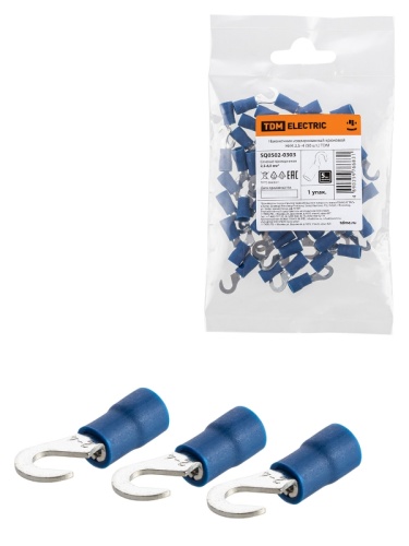 Наконечник изолированный крюковой НИК 2,5–4 (50 шт.) TDM | код SQ0502-0303 | TDM