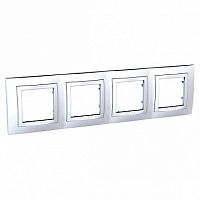 Рамка 4 поста UNICA, горизонтальная, белый | код. MGU2.008.18 | Schneider Electric