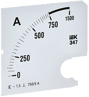 Шкала смен. для амперметра Э47 750/5А-1,5 96х96мм IEK | код IPA20D-SC-0750 | IEK