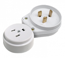 Разъем печной РШ/ВШ 32А 250В пластиковый накладной белый 9123 IN HOME | код 4690612010205 | IN HOME