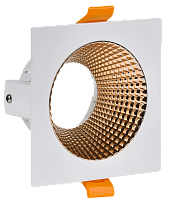 Светильник 4110 встр. поворотн. GU10 белый/золото пласт. IEK | код LT-UVB0-4110-GU10-1-K22 | IEK