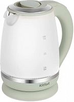 Чайник электрический Kitfort КТ-6601 2л. 2200Вт бежевый корпус: стекло/пластик | код 1989356 | KITFORT
