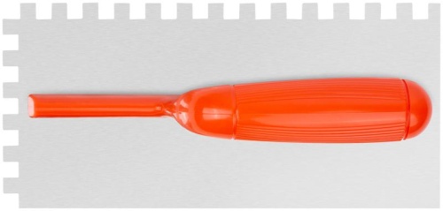 Гладилка нержавеющая с пластиковой ручкой, 280х130 мм зубчатая 10х10 мм | код 5170 | FIT фото 2