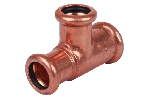 Тройник переходной пресс 18x15x15 для медных труб (16130181515) | код RG008TB9O7LSF6 | Sanha