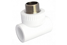 Тройник комбинированный НР 25 х 3/4' х 25 полипропиленовый PPR белый | код 10128025 | VALFEX