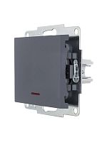 VESNA Выключатель с подсветкой графит, механизм | код 742-3488-111 | LEZARD