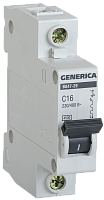 Выключатель автоматический однополюсный ВА47-29 63А C 4,5кА GENERICA | код. MVA25-1-063-C | IEK 