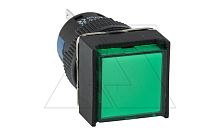 Кнопка плоская LA115-C, фиксация, зеленая, квадратная, без подсветки, 1NO+1NC, 16mm, IP40 | код LA115-C-11FL/G | GQELE