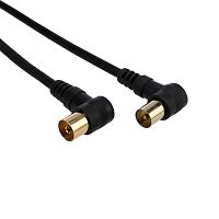 Шнур ТВ гнездо - ТВ штекер, угловой, длина 5 метров, черный REXANT | код 18-0015 | REXANT