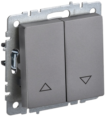 BRITE Выключатель жалюзи 10А ВС10-1-5-БрС сталь | код BR-V15-0-10-K46 | IEK