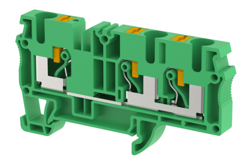 Клемма проходная PUSH-IN 6 мм2, на 3 подключения, зеленая PQ6-1X2-GREEN | код 3104050003 | Elmex Клемма проходная PUSH-IN 6 мм2, на 3 подключения, зеленая PQ6-1X2-GREEN | код 3104050003 | Elmex