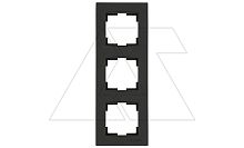 Rita - Рамка 3 поста, вертикальный монтаж, черный мат | код 2220-800-2384 | Mutlusan