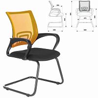 Кресло для приемных и переговорных BRABIX Fly CF-100, оранжевое/черное | код 532088 | BRABIX