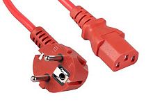 Cabeus PC-186-VDE-1.8M-RD Кабель питания компьютера (Schuko+C13) (3x0.75), красный, 1.8м | код 12020c | Cabeus