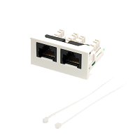 Вставка Mosaic 22.5x45 2xRJ45 Cat.5e, белая | код LAN-WA-LP-2x45/5E-WH | LANMASTER
