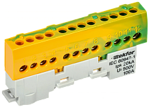 TEKFOR Шина PE земля изолированная на универсальном держателе 6х9-12-ЖЗ IEK | код TF-NN10-12-KL-K52 | IEK