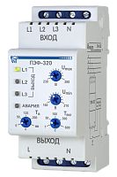 Переключатель Электронный Фаз ПЭФ-320, 220В (из 3 фаз выбирает одну) 16А прямое включение (2P, DIN) | код 3425601320| Новатек-Электро