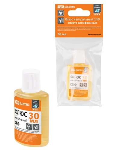 Флюс нейтральный СКФ, спирто-канифольный, 30 мл, дозатор, инд. упаковка, серия Алмаз TDM | код SQ1025-1506 | TDM