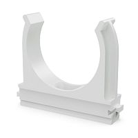 Крепёж-клипса для труб Полистирол белая d50 мм (10шт/200шт уп/кор) Промрукав | код PR.02750б | ПРОМРУКАВ
