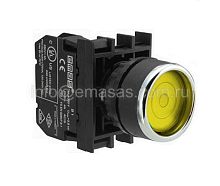 Кнопка с фиксацией подсветкой-светодиод желтая B180FS (1НО) | код B180FS | EMAS